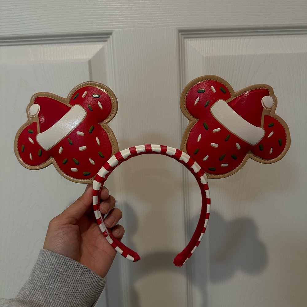 Disney Christmas Cookie Stitched Leather-Style Mickey Ears